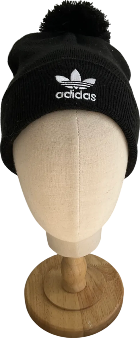 adidas Black Embroidered Logo Bobble Hat One Size