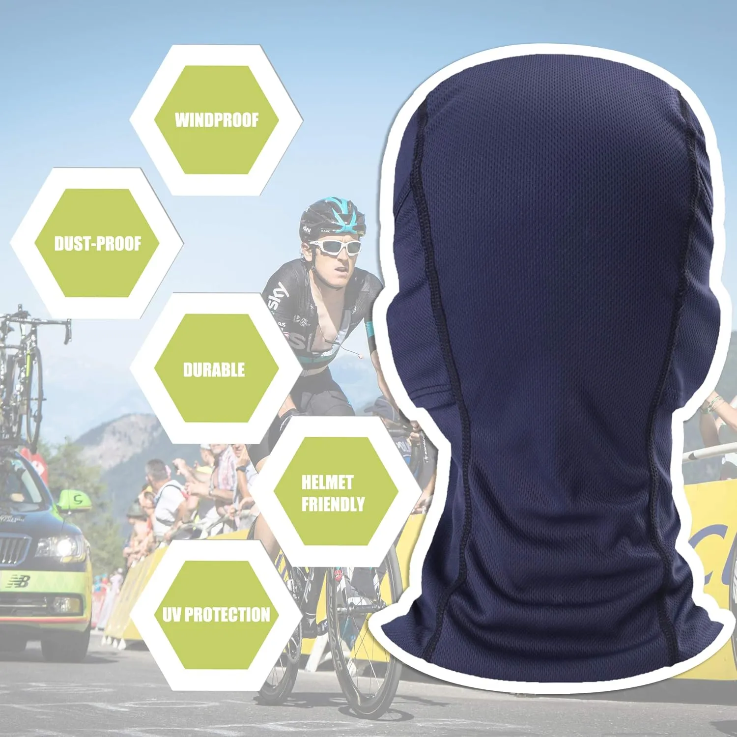 Balaclava Face Mask Adjustable Windproof UV Protection Hood
