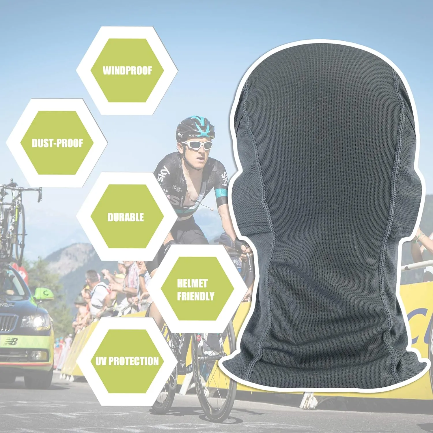 Balaclava Face Mask Adjustable Windproof UV Protection Hood