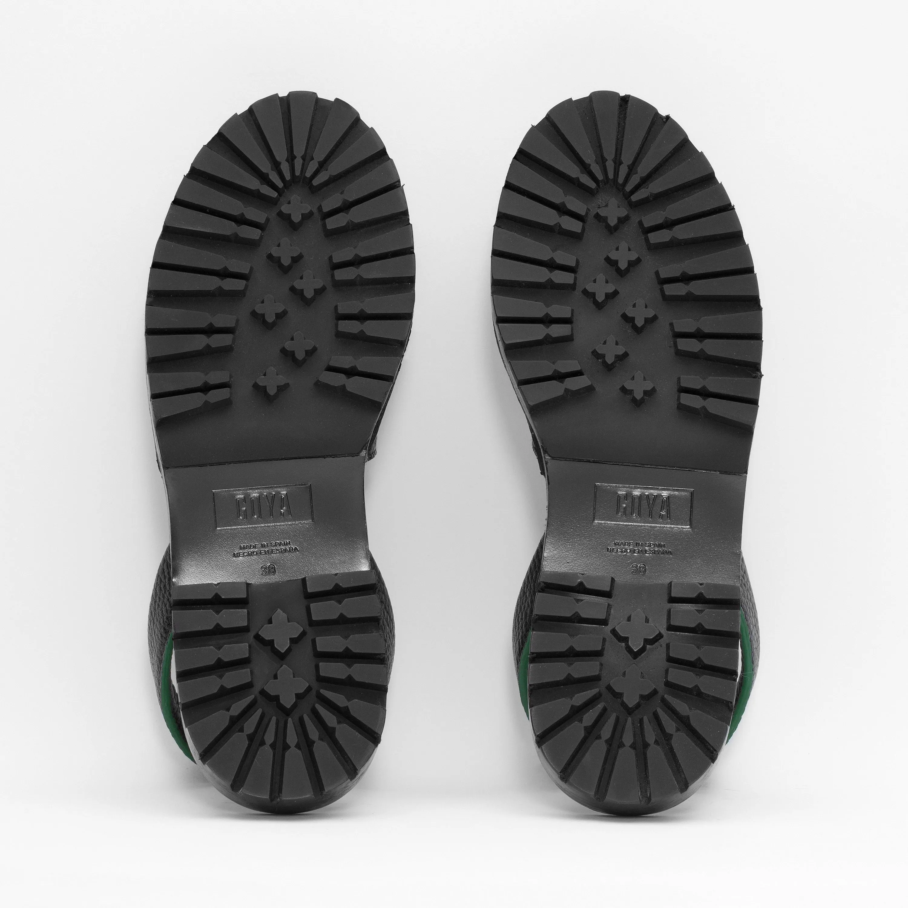 Black Pebbled Leather Goya Slide