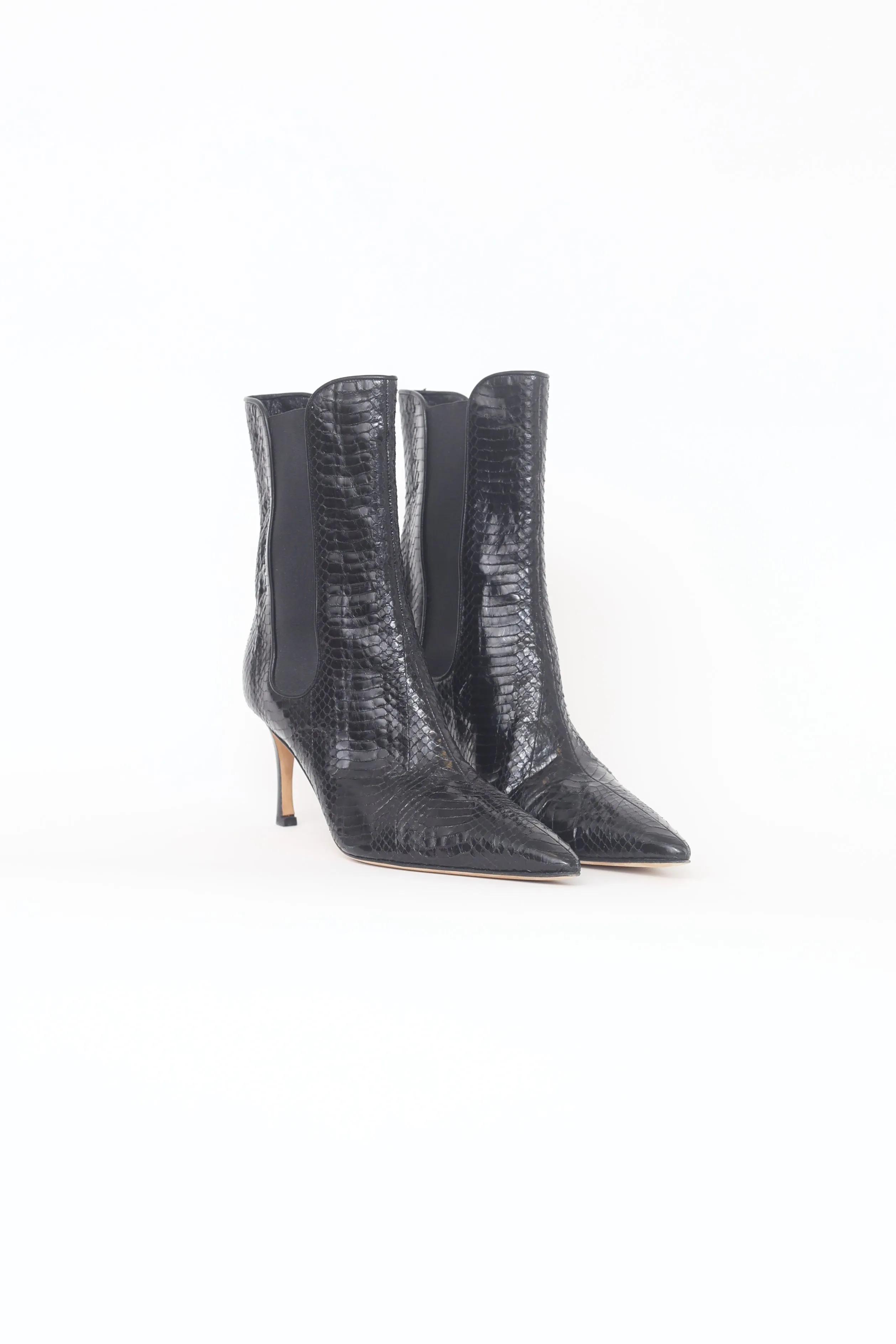 Black Printed Ankle Boots