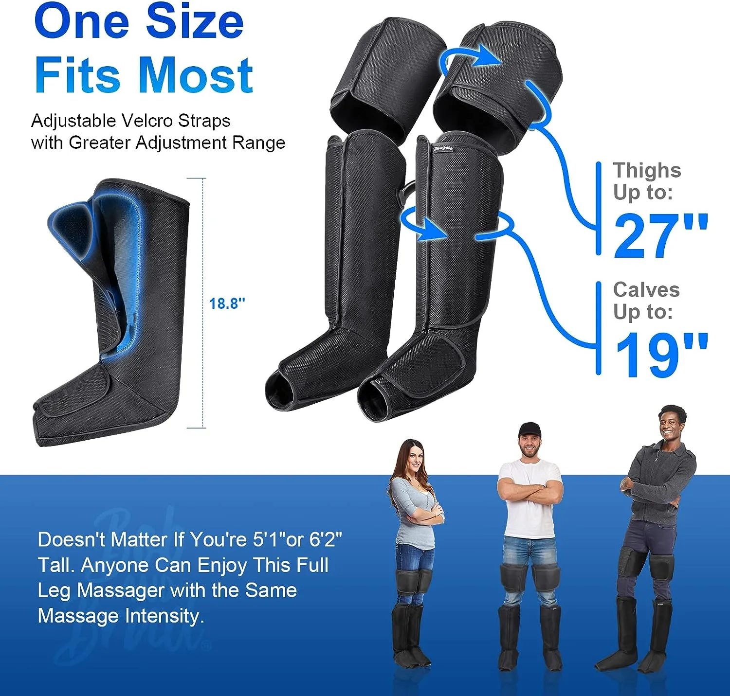 BOB AND BRAD Leg Massager with Heat and Compression, 4 Modes 4 Intensities, Gifts for Mom Dad Women Men