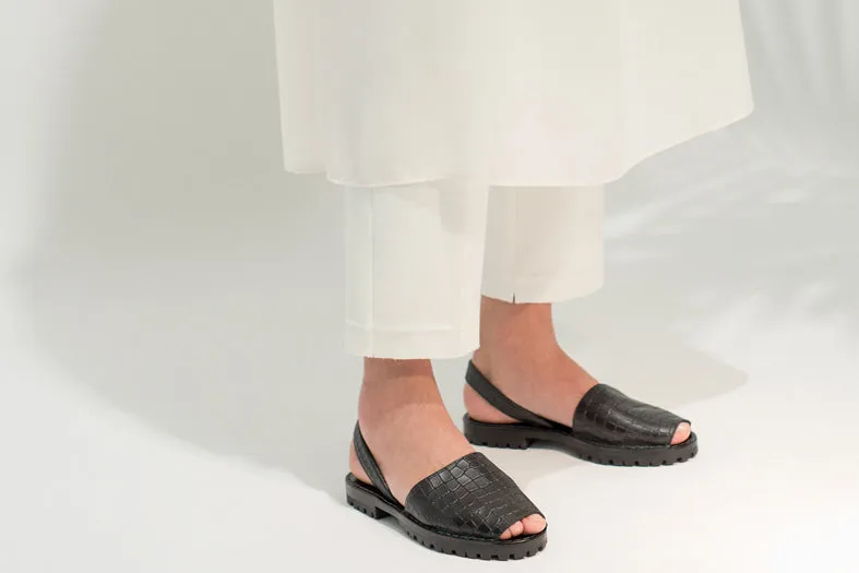 Crocodilia Black Goya Slide