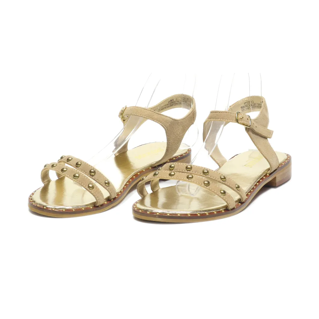 Dockers Flat Sandals Leather Gold Colour For Women