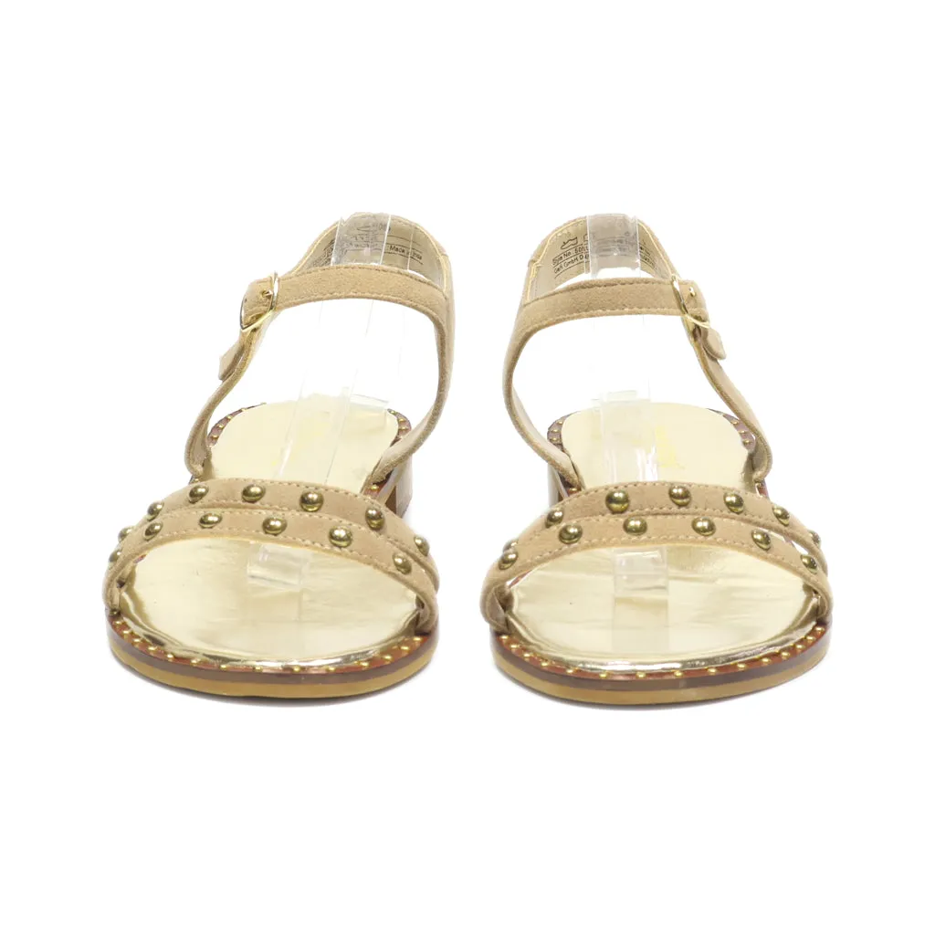 Dockers Flat Sandals Leather Gold Colour For Women
