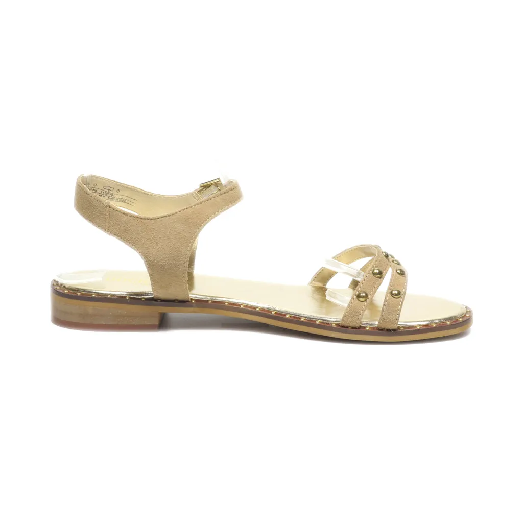 Dockers Flat Sandals Leather Gold Colour For Women