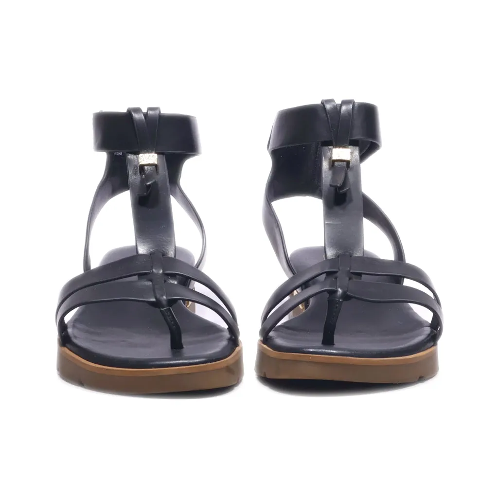Franco Sarto Dosha Flat Sandals Leather Black Colour For Women