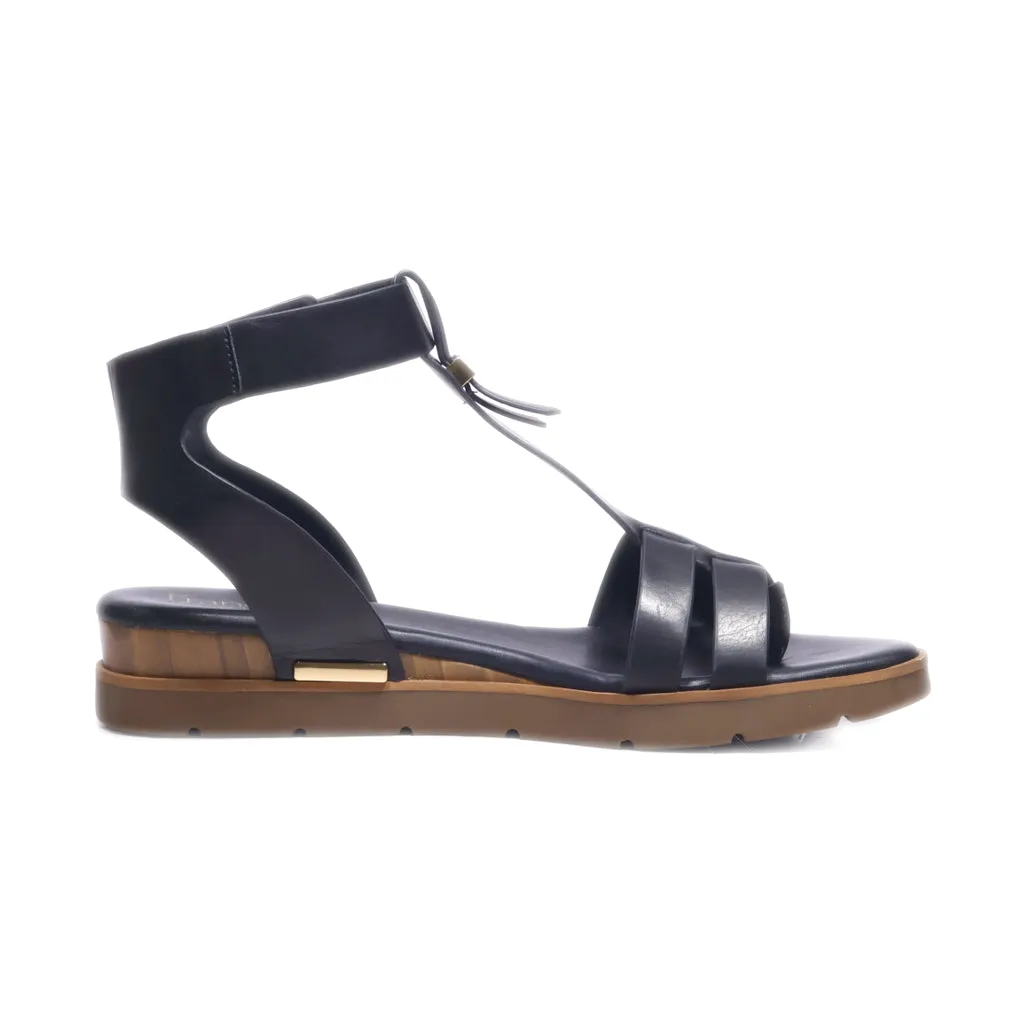 Franco Sarto Dosha Flat Sandals Leather Black Colour For Women
