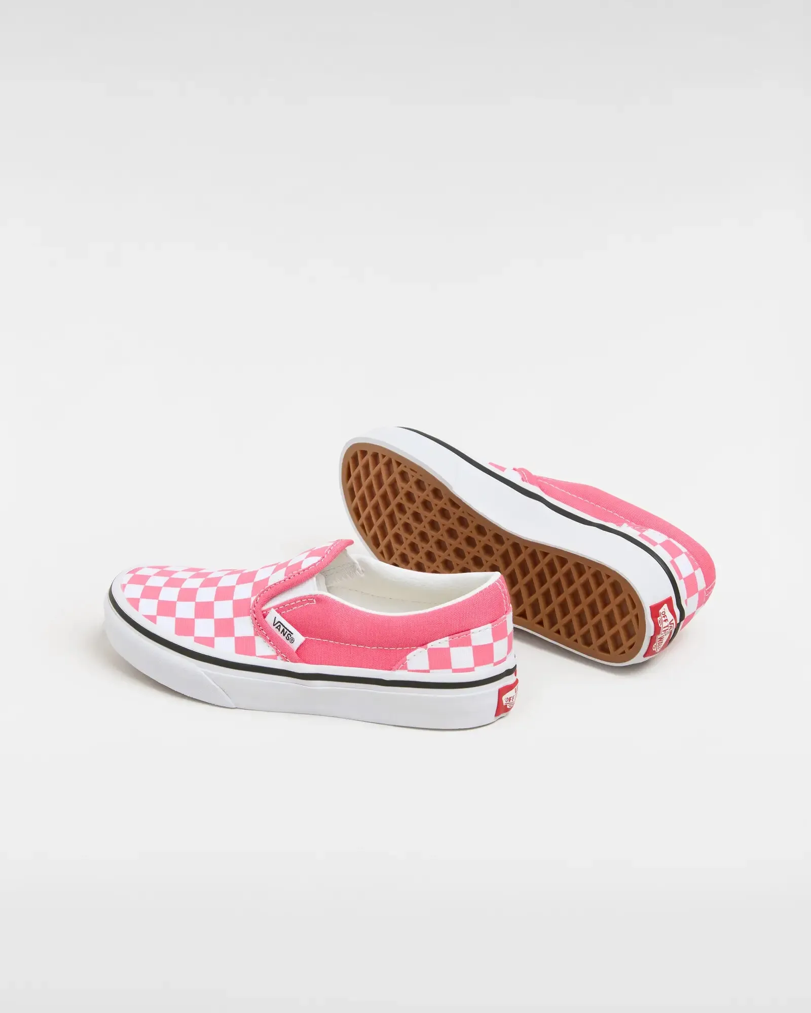 Girls Classic Slip On Shoes in Color Theory Checkerboard Honeysuckle