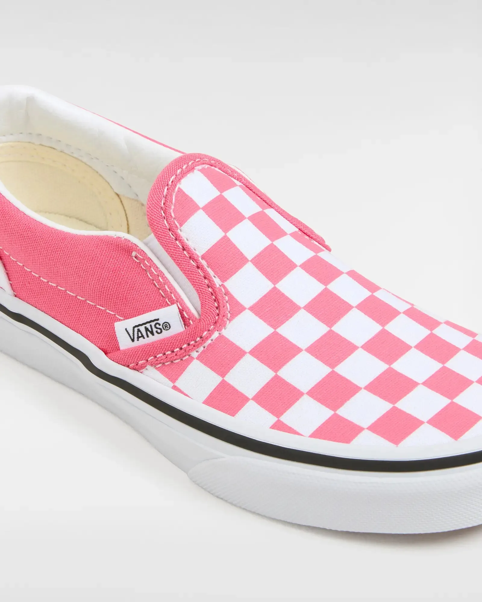 Girls Classic Slip On Shoes in Color Theory Checkerboard Honeysuckle