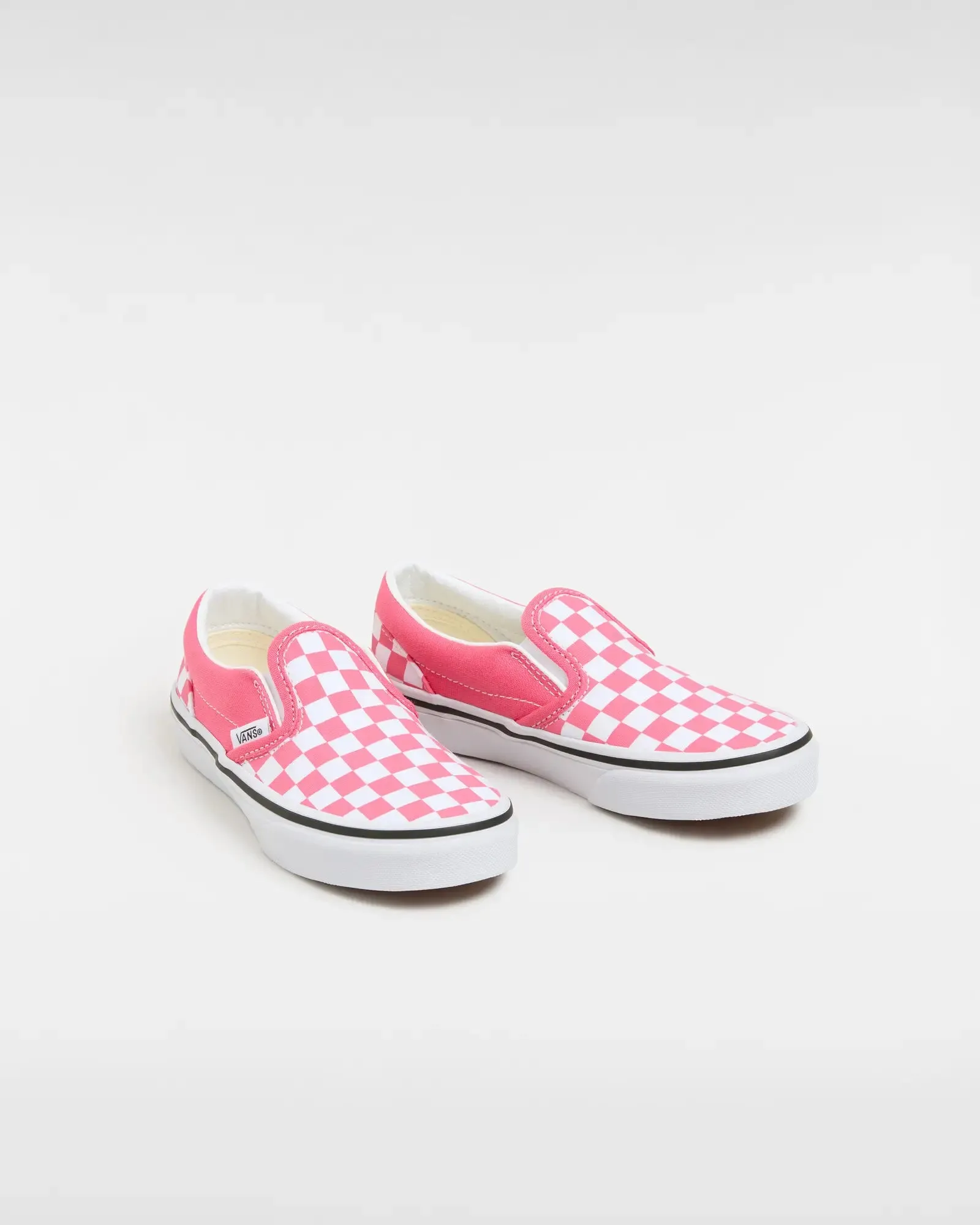 Girls Classic Slip On Shoes in Color Theory Checkerboard Honeysuckle