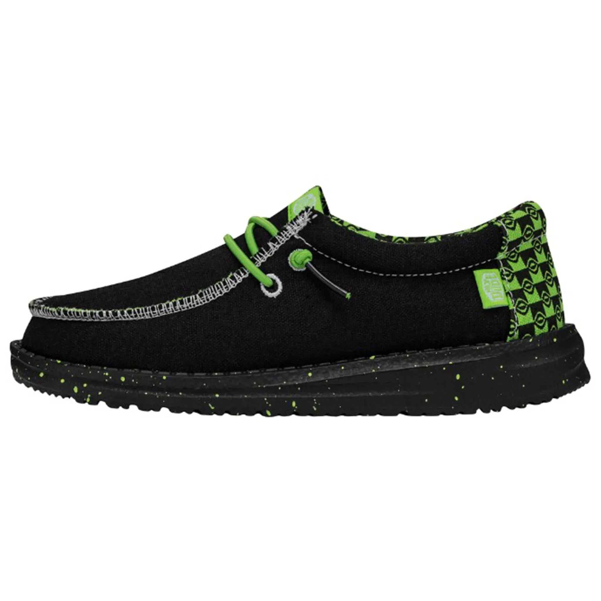 Hey Dude Wally Youth Batic Geo Black/Lime Shoes