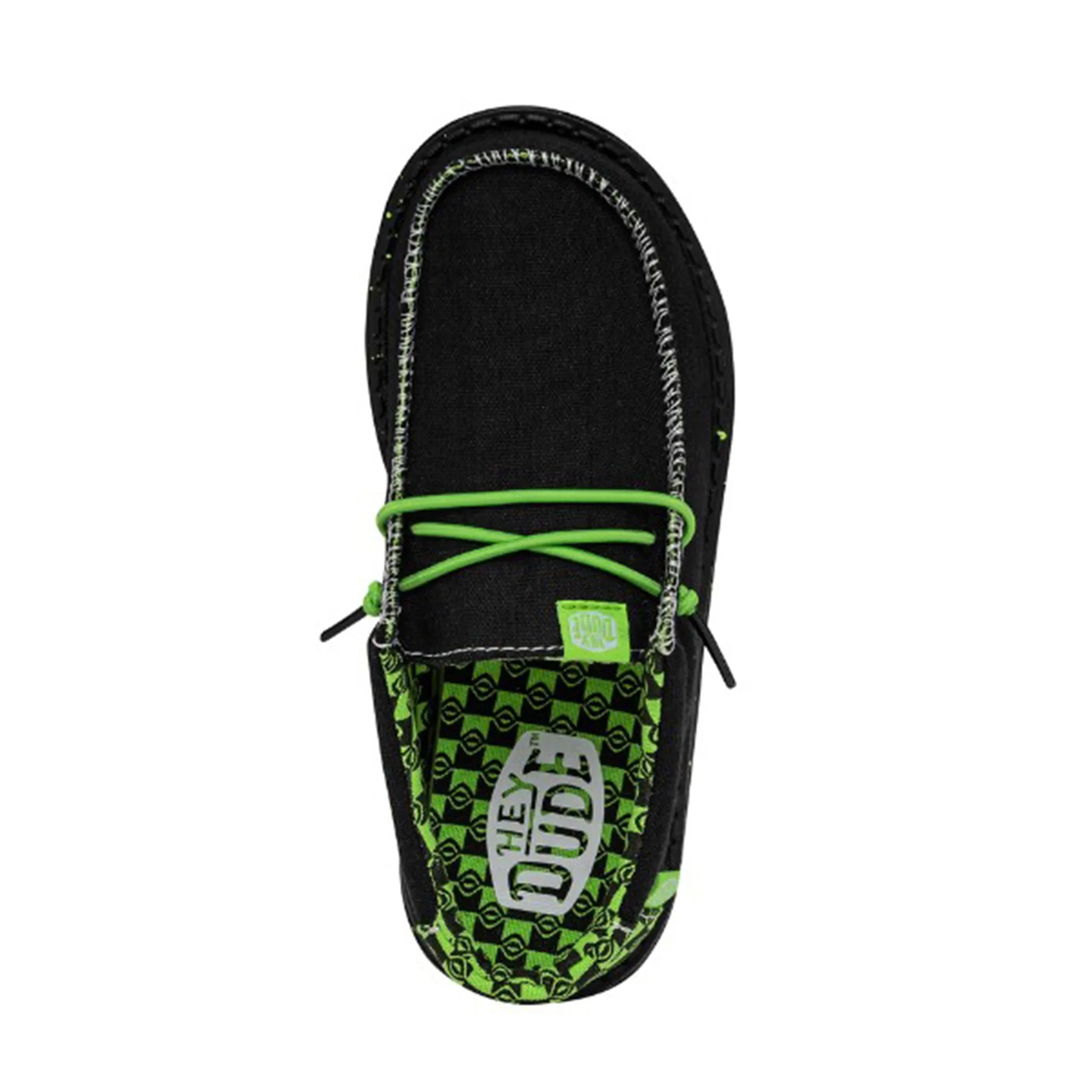 Hey Dude Wally Youth Batic Geo Black/Lime Shoes