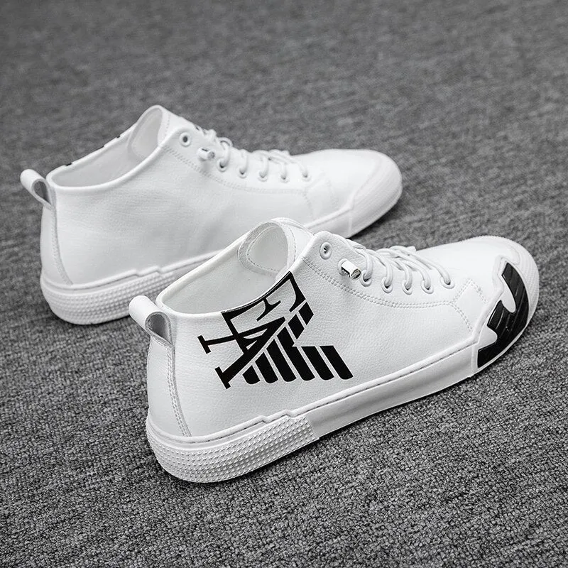 High Quality Luxury Man Shoes Streetwear Hip Hop Mens Sneakers Designer Comfort Mens White Sneakers High Top baskets homme luxe