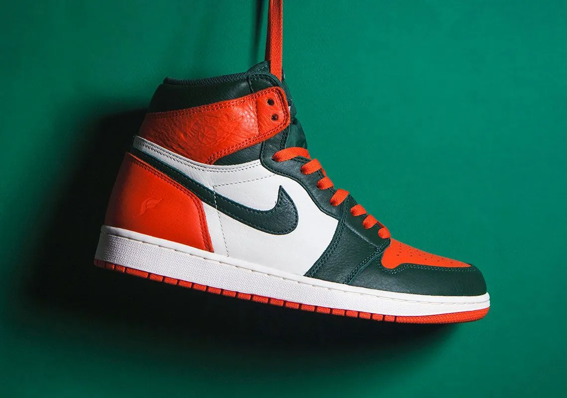 Jordan 1 Retro Miami Solefly Sneakers Shoes For Men