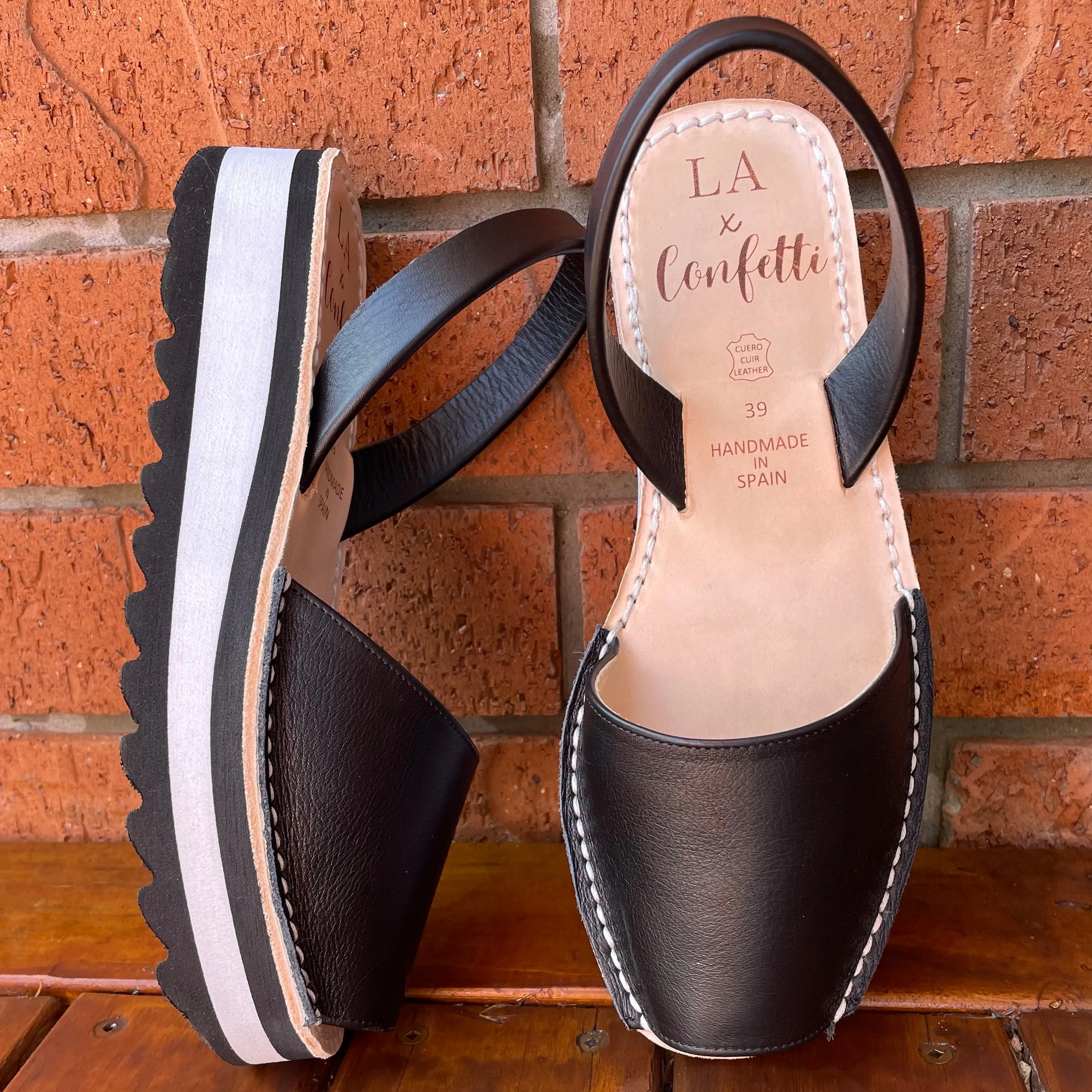 LA x Confetti Brooklyn Flatform Black