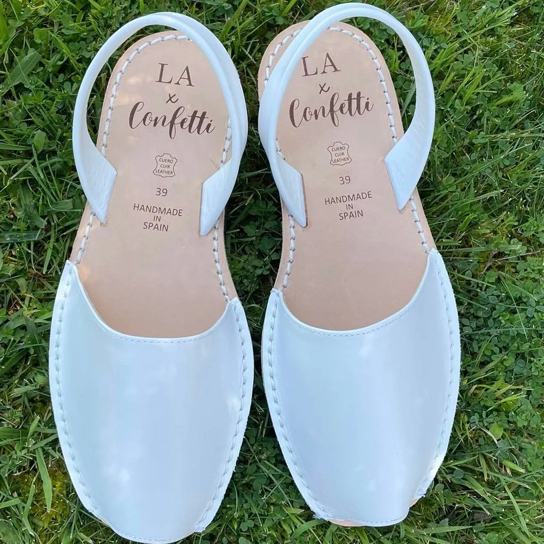 LA x Confetti Classic Avarcas White Leather