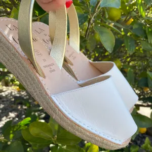 LA x Confetti Mini Jute Wedge White