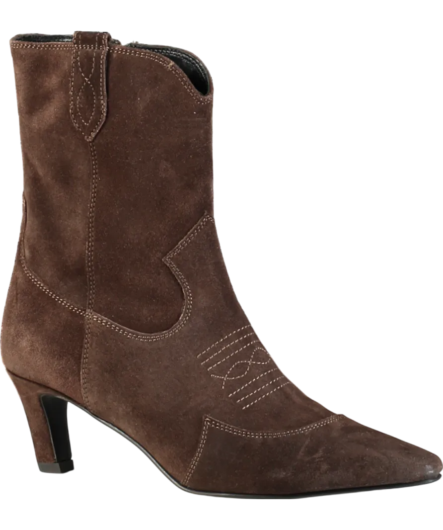 Mint Velvet Brown Suede Ankle Boots UK 7 EU 40 👠
