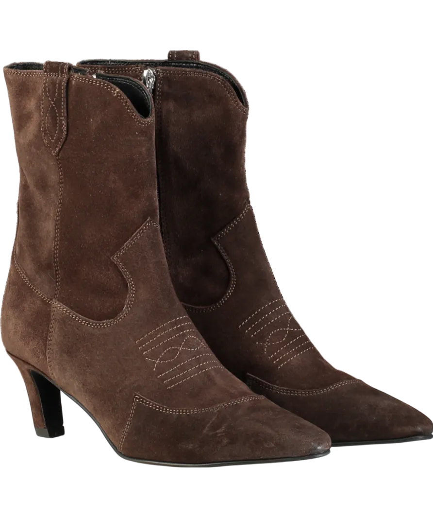 Mint Velvet Brown Suede Ankle Boots UK 7 EU 40 👠