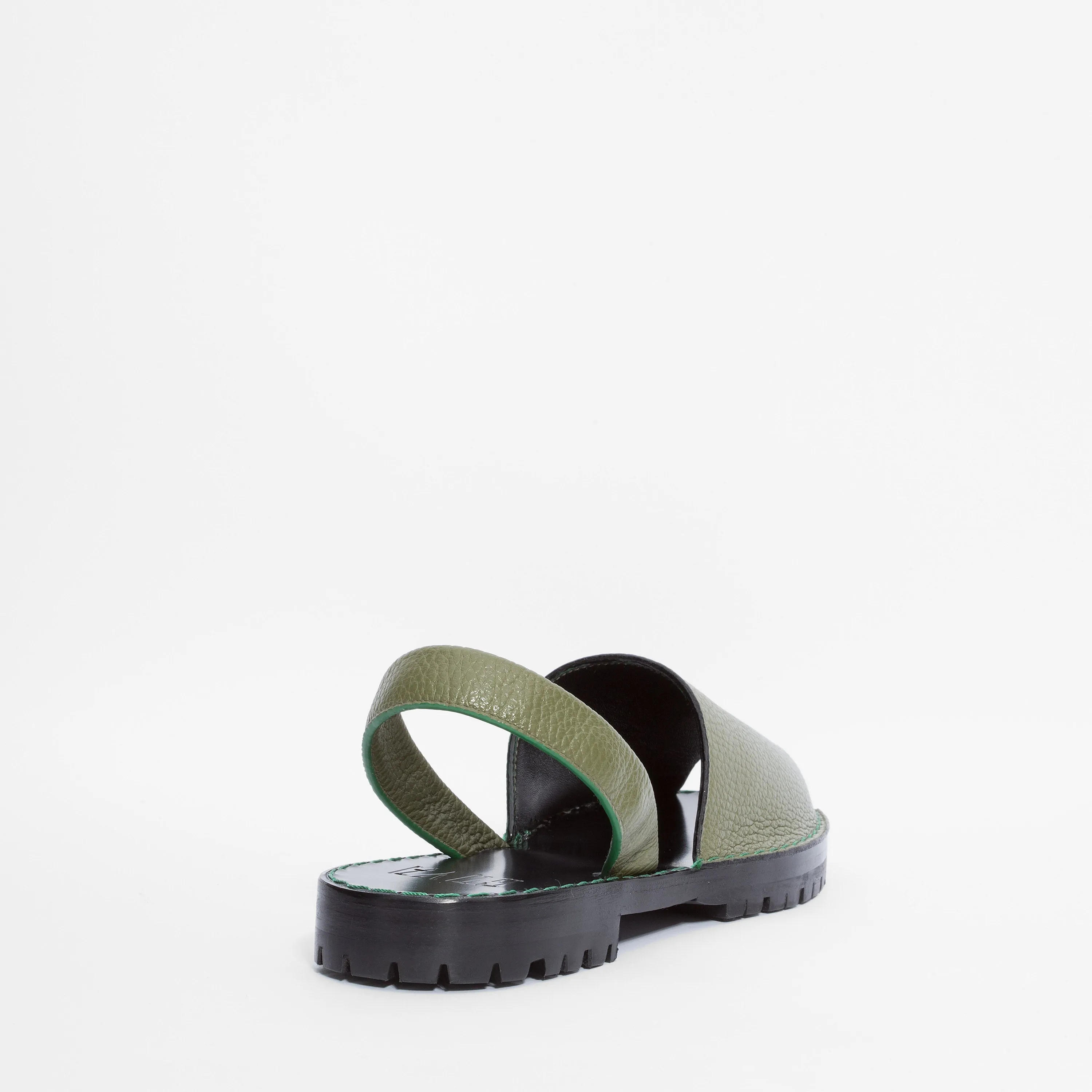 Moss Pebbled Leather Goya Sandals