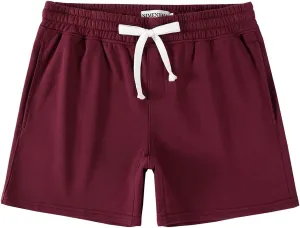 NIMENJOJA Mens 5.5" Athletic Gym Shorts Cotton Jogger Workout Lounge Jersey Zipper Pocket Sweat Shorts