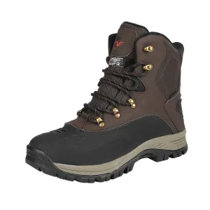 NORTIV 8 Men's 180411 Dark Brown Black Insulated Waterproof Construction Hiking Winter Snow Boots Size 10.5 M US