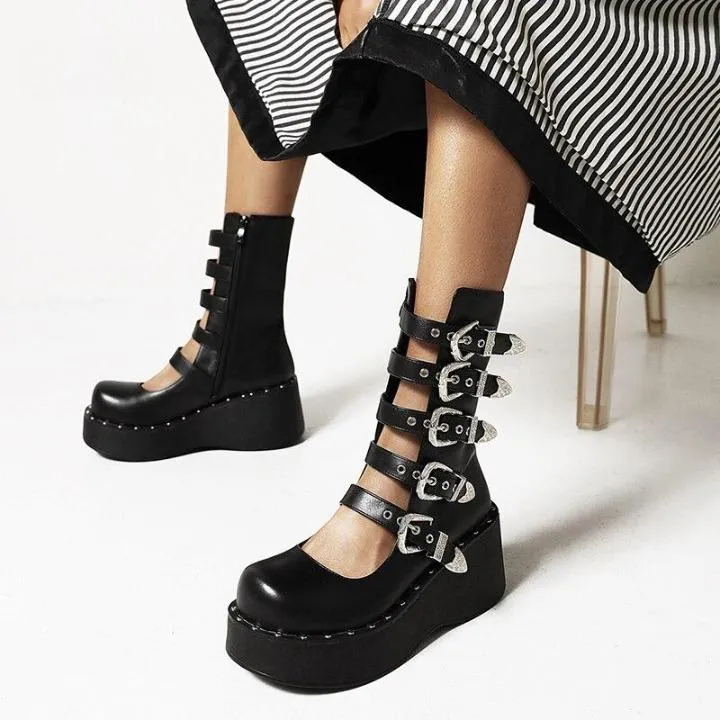 Open Ankle Boots