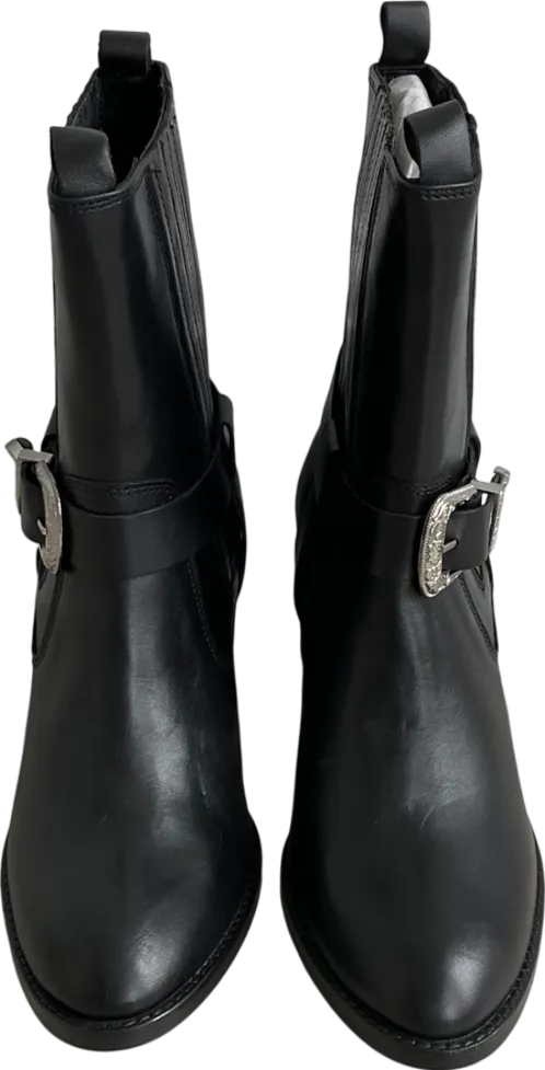 Pepe Jeans Black Luna Rock Leather Ankle Boots UK 7 EU 40 👠