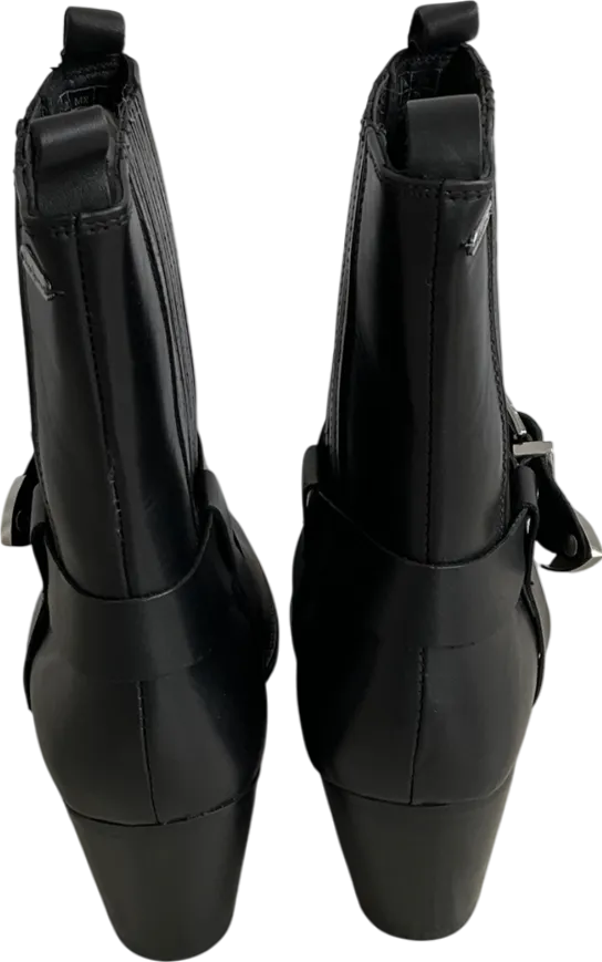 Pepe Jeans Black Luna Rock Leather Ankle Boots UK 7 EU 40 👠