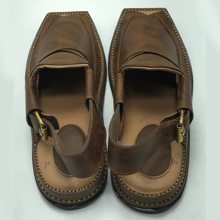 Peshawari Men's Printed Leather Chappal