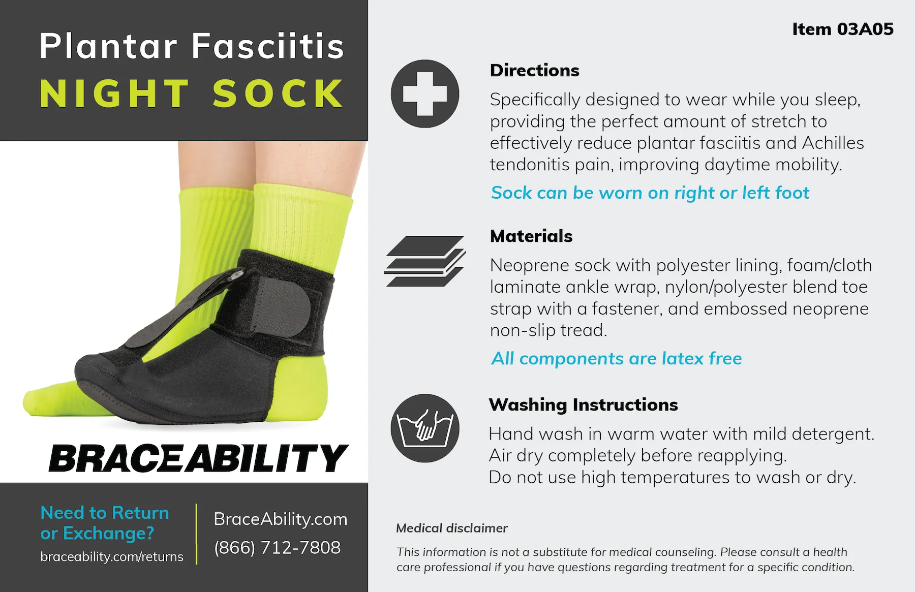 Plantar Fasciitis Night Sock Splint | Soft Stretching Brace and Foot Pain Sleep Support Boot