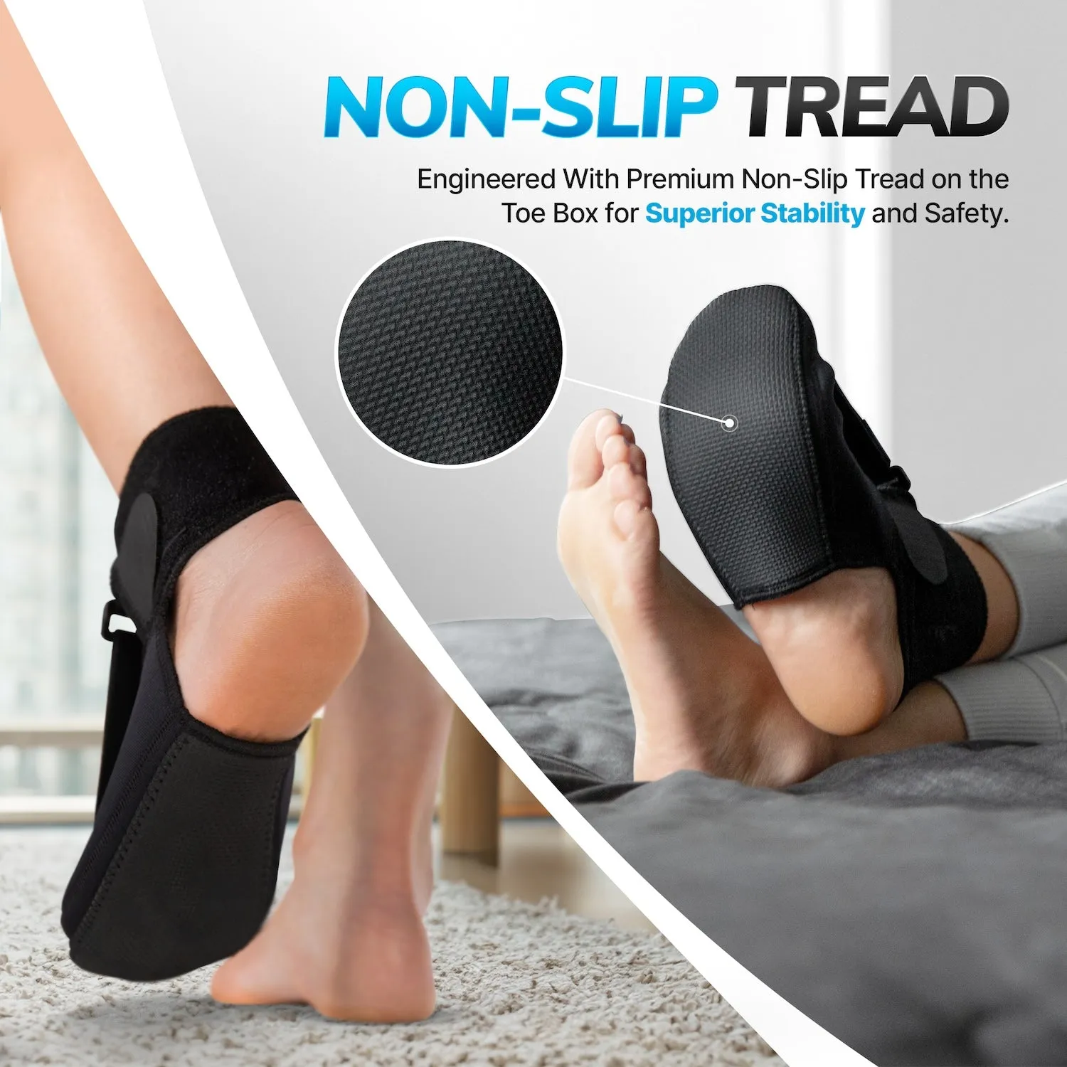 Plantar Fasciitis Night Sock Splint | Soft Stretching Brace and Foot Pain Sleep Support Boot