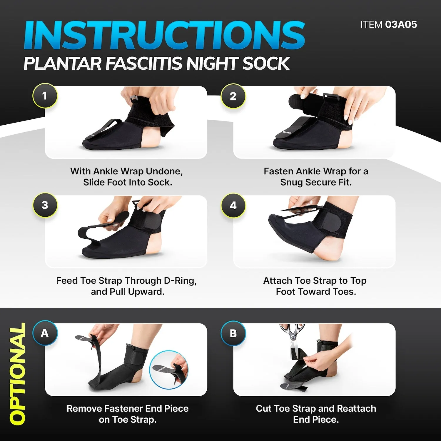 Plantar Fasciitis Night Sock Splint | Soft Stretching Brace and Foot Pain Sleep Support Boot