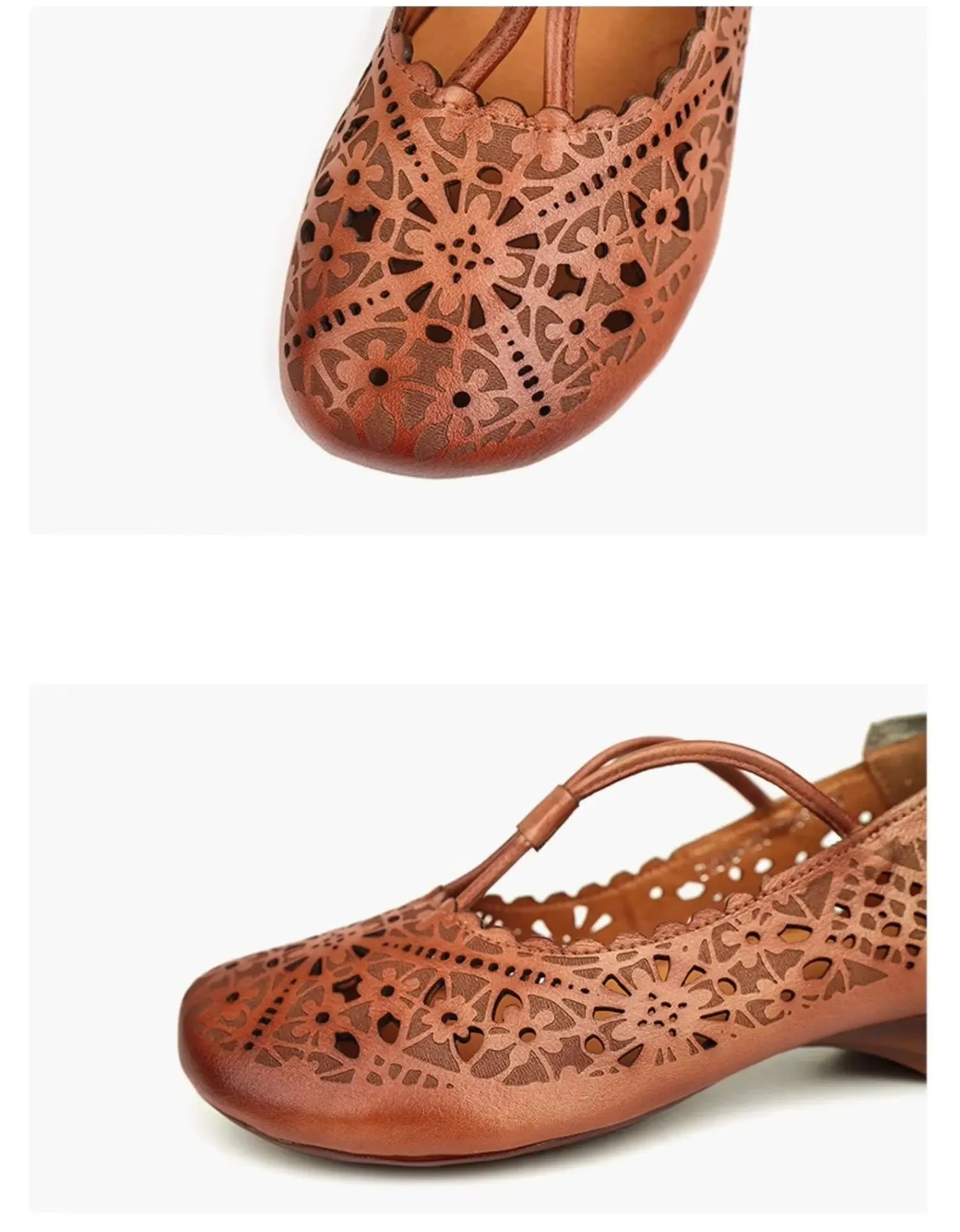 Real Leather Hand-carved Flat Shoes