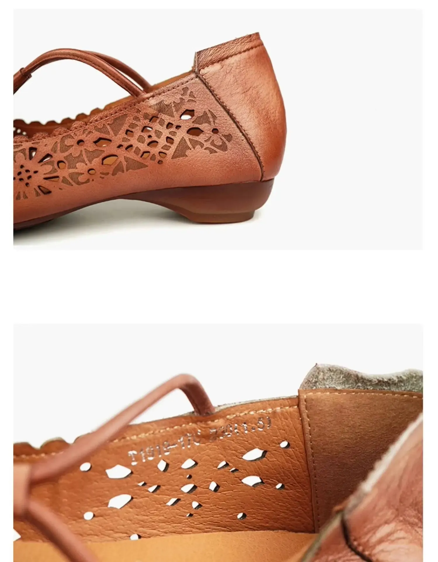 Real Leather Hand-carved Flat Shoes
