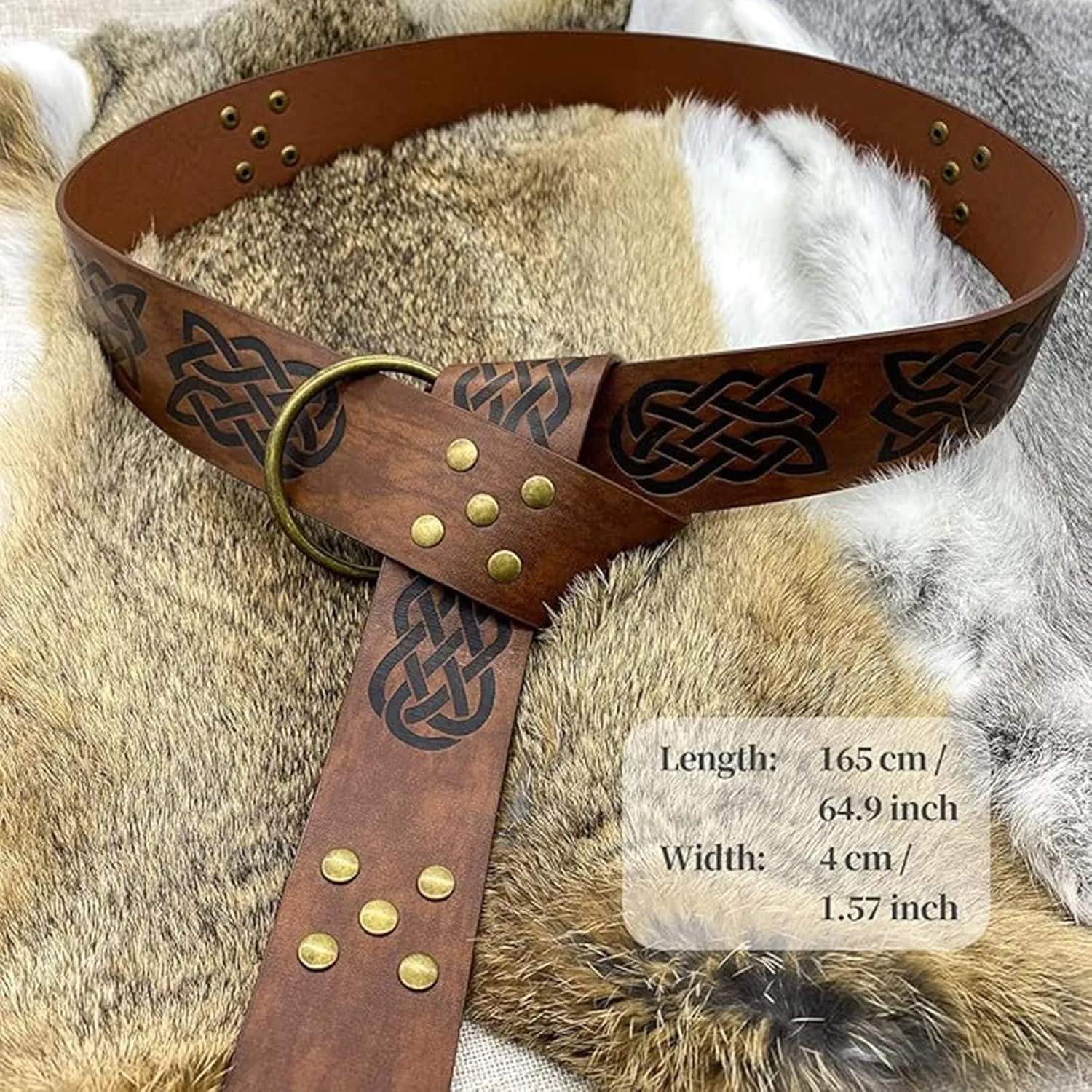 SUMGOGO 4 Pcs Halloween Renaissance Belt Pouch Witch Bottle Skirt Hikes Medieval Viking Pirate Leather Belt Costume Set
