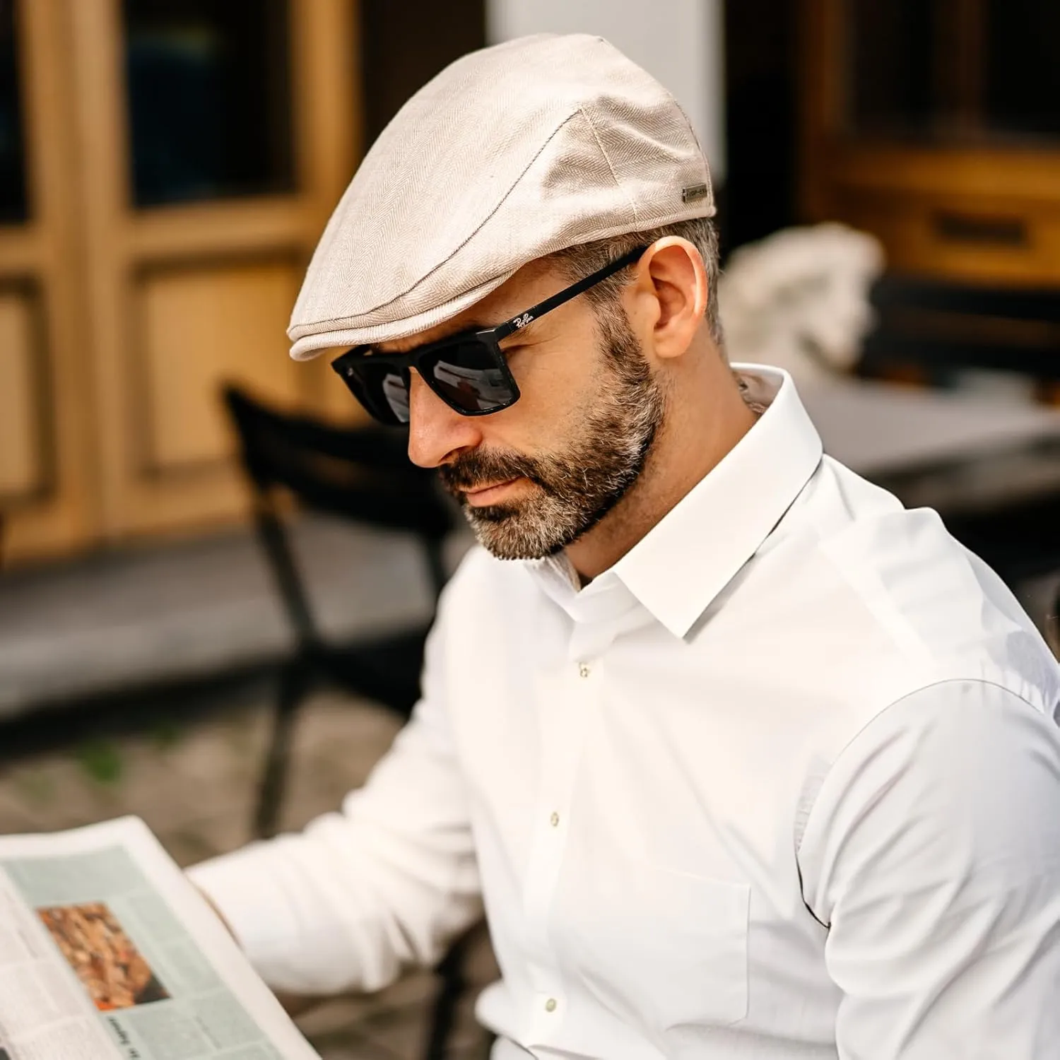 TOP-EX XL/XXL Mens 100% Linen Flat Cap Summer Cooling Newsboy Hats Cotton Lining