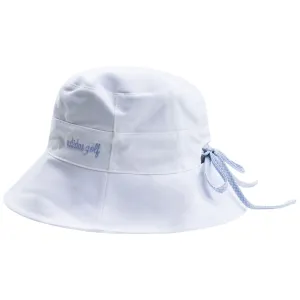 Womens Reversible Ponytail Sun Bucket Hat White - AW23