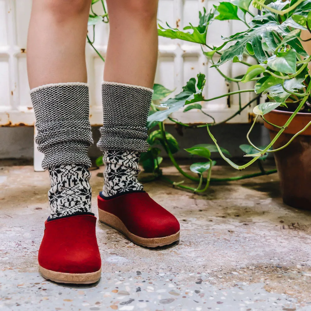 Wool Felt Clogs - Kris - Turquoise (Adults 36-41)