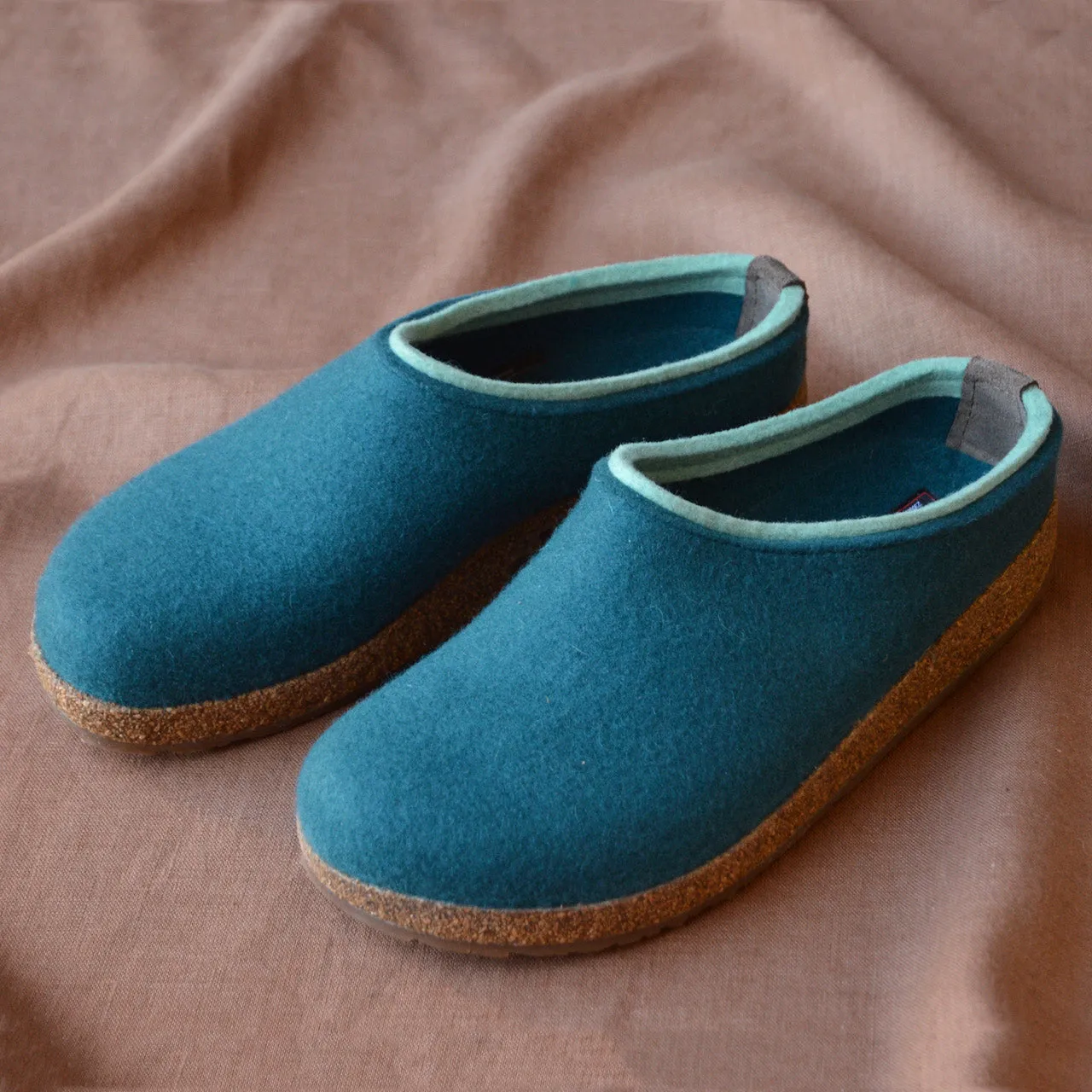 Wool Felt Clogs - Kris - Turquoise (Adults 36-41)
