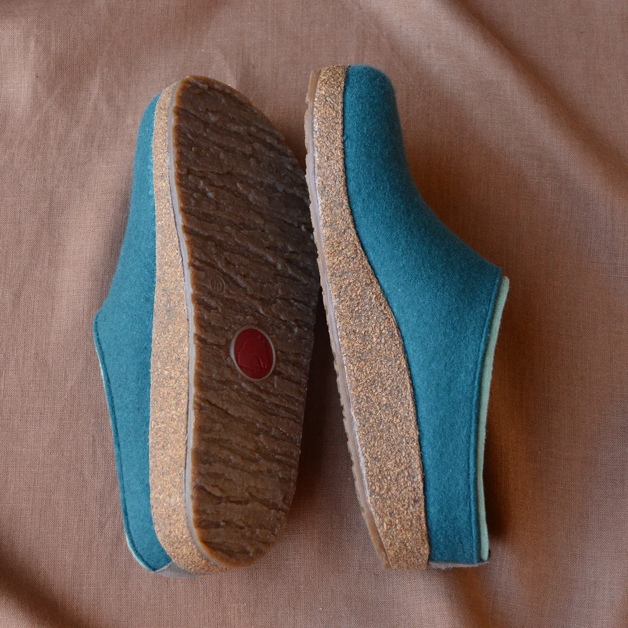 Wool Felt Clogs - Kris - Turquoise (Adults 36-41)